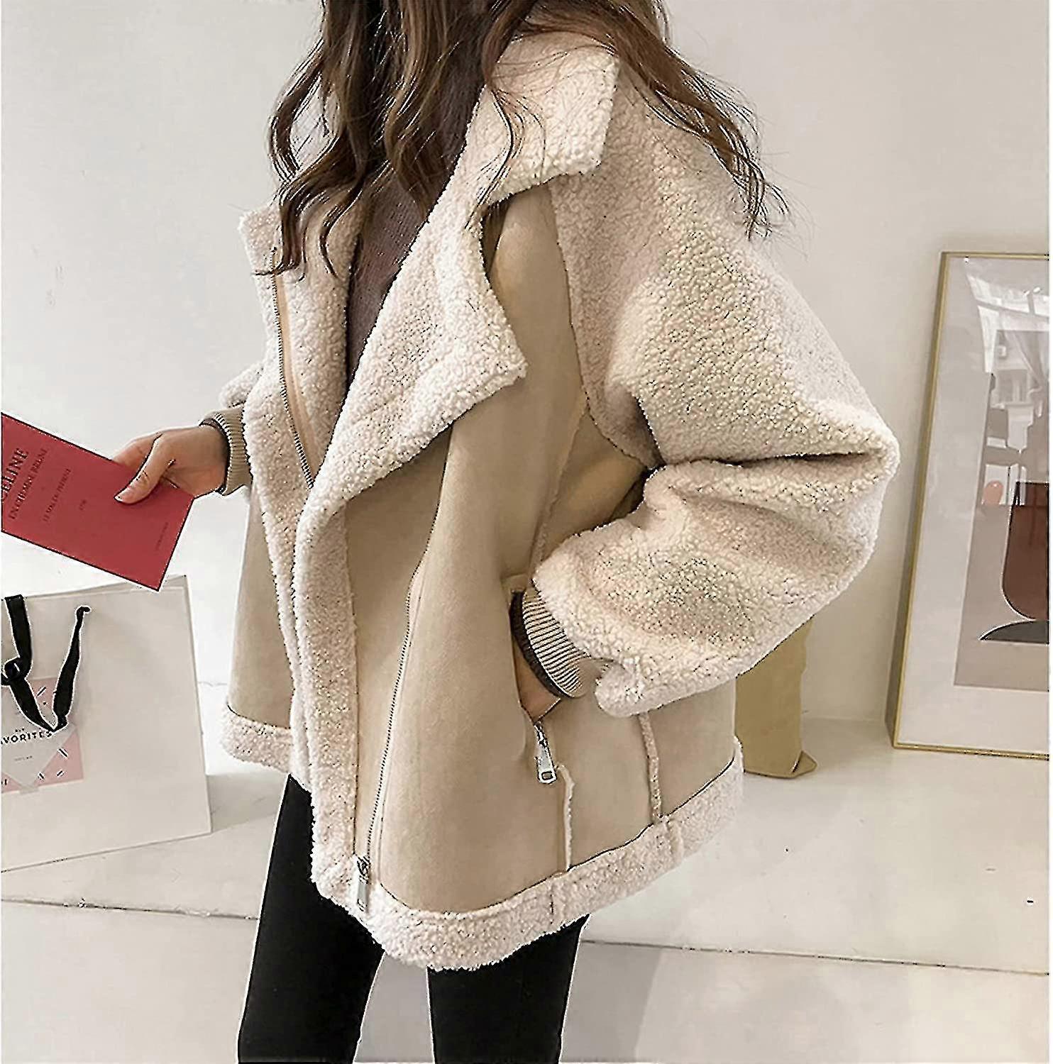 Jywmsc Cappotto Donna In Pelliccia Sintetica - Giacca Corta Soffice Invernale Cardigan Aperto - Morbido E Caldo