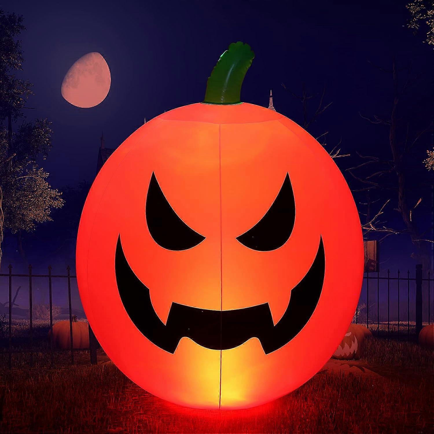Halloween Inflatables, 24 Inch Halloween Decorations Blow-Up Pumpkin with Built-in Battery Powered