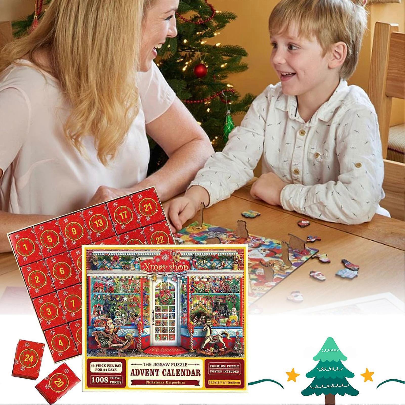 1008 Piece Christmas Jigsaw Advent Calendar 2023 - 24 Day Countdown Puzzle For Adults & Kids, 70x50cm