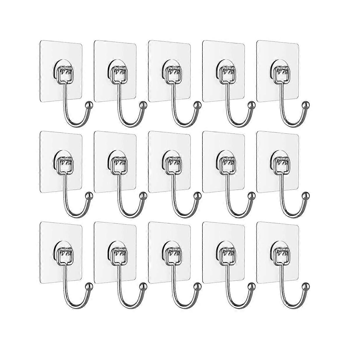 Adhesive Hooks for Hanging Heavy Duty Wall Hooks Towel Hook, Waterproof Transparent Hooks for Bathr