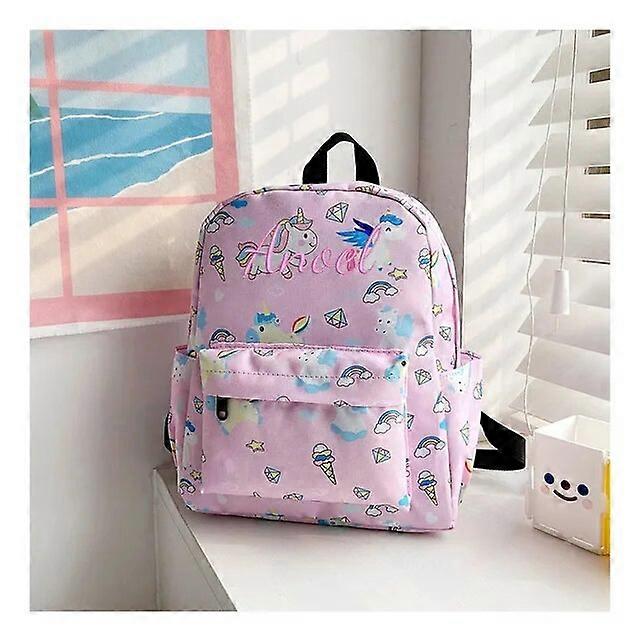 Kid's Name Color Mixed Toddler Backpack,Custom Embroidered Text Daycare Bag,Customization Dinosaurs Cute Kids Backpacks