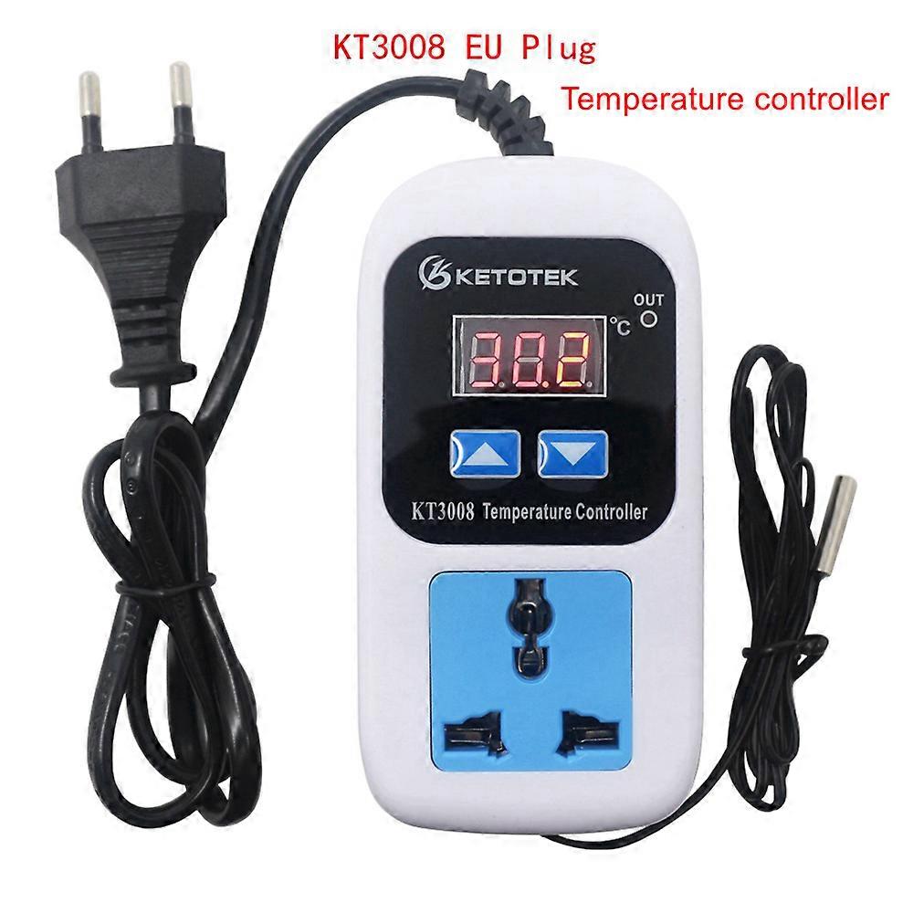 Digital Temperature Humidity Controller Socket AC 110-220V Thermostat Regulator Socket Outlet Plug With NTC Sensor KT3008