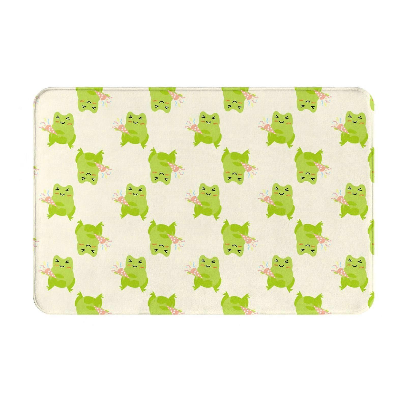 لطيف الكرتون الضفدع نمط 3 ممسحة داخلية غير قابلة للانزلاق حصير الباب الأمامي حصير قابل للغسل للمدخل ، الطابق داخل الباب الخلفي الشرفة في الهواء الطلق داخلي 16x24in