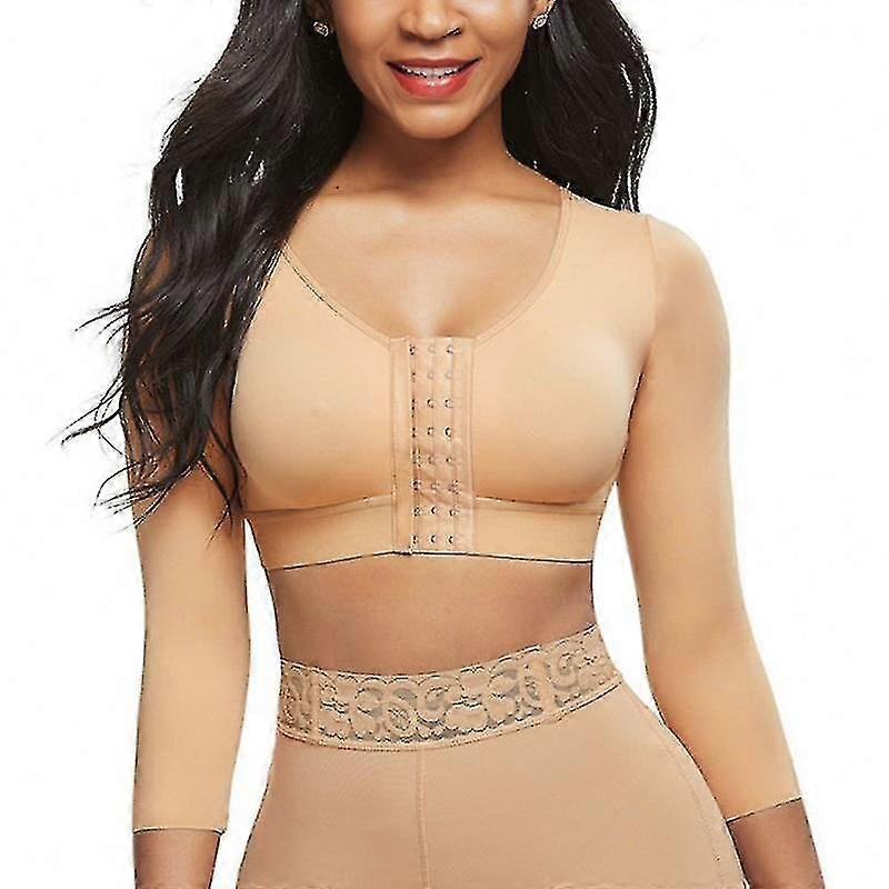 Womens Shapewear 3/4 Sleeve Arm Shaper Closure Bra Post Posture Corrector Tank Top