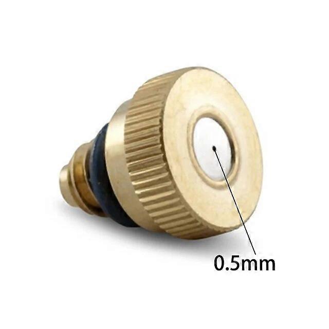 10PCS Threaded Brass Misting Nozzle 0.1-0.8mm Orifice Water Mister Parts Fog Nozzle For Patio Misting System Outdoor Cooling