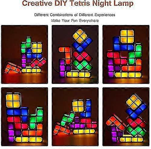 Night Light Diy Tetris Light Colorful Stackable Tangram Puzzle Led Induction Interlocking Light 3d Toy Gift