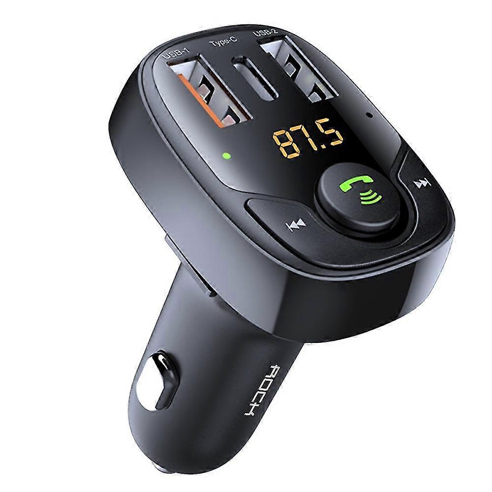 Rock Dual Usb + Pd Bluetooth 5.0 Fm Transmitter