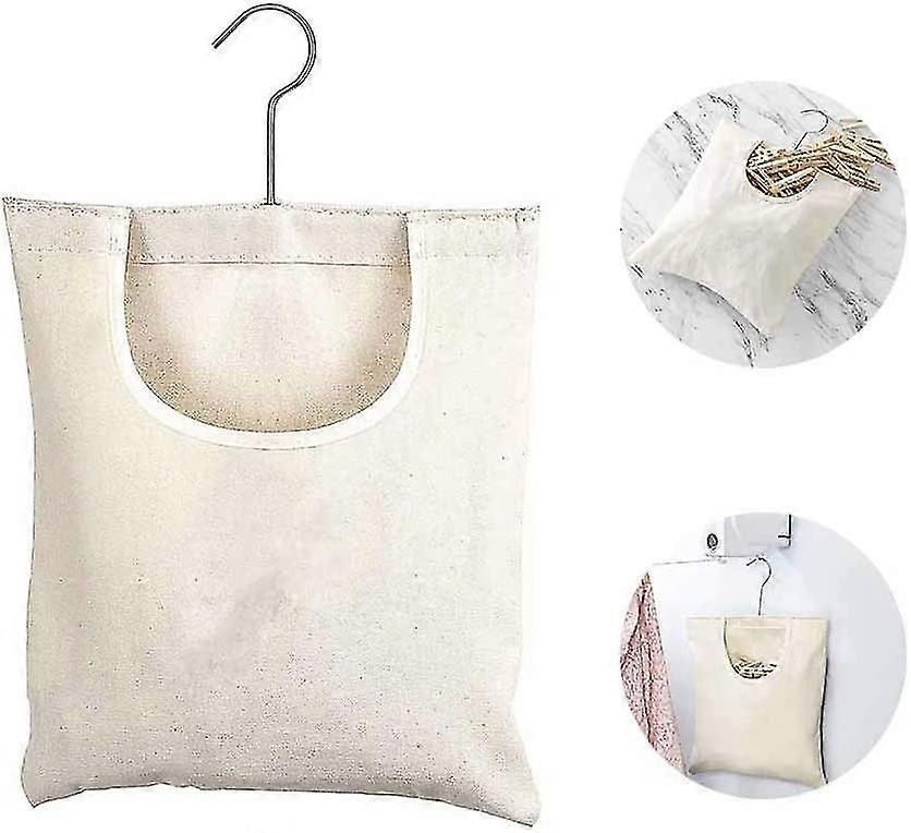 2 Piece Clothespin Storage Bag, Holds 100 Medium Clothespins, Durable Canvas Material
