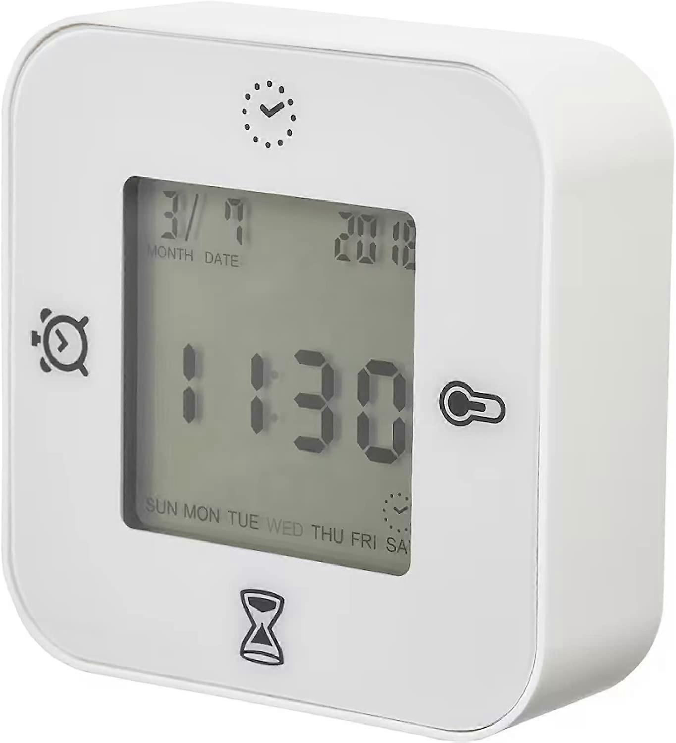 Clock/Thermometer/Alarm/Timer, 4 Functions Desk Clock (white)