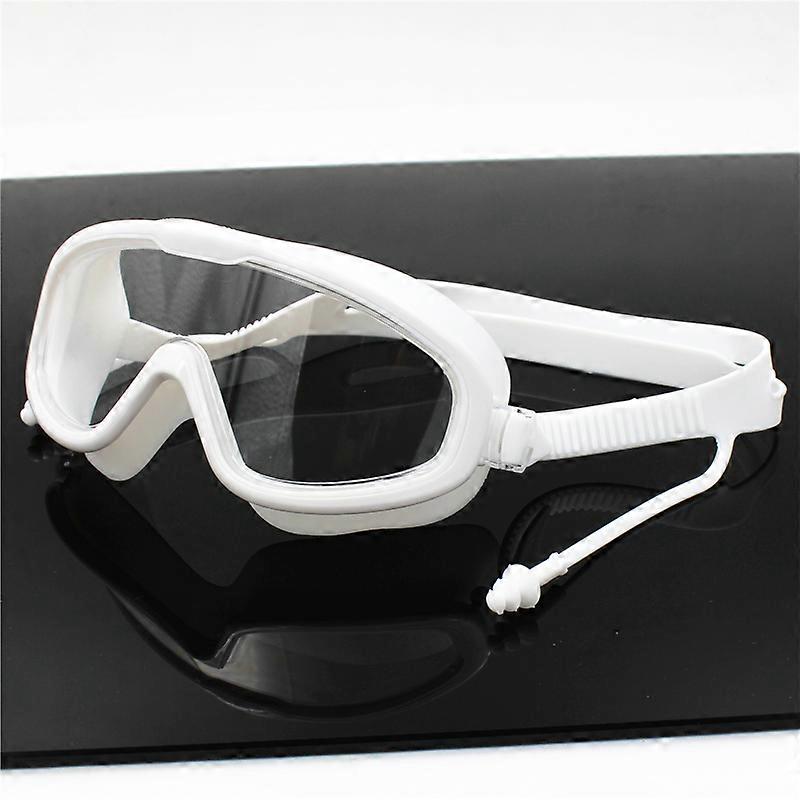 Big frame Professional Swimming Waterproof soft silicone glasses swim Eyewear Anti-Fog UV men women goggles color lens