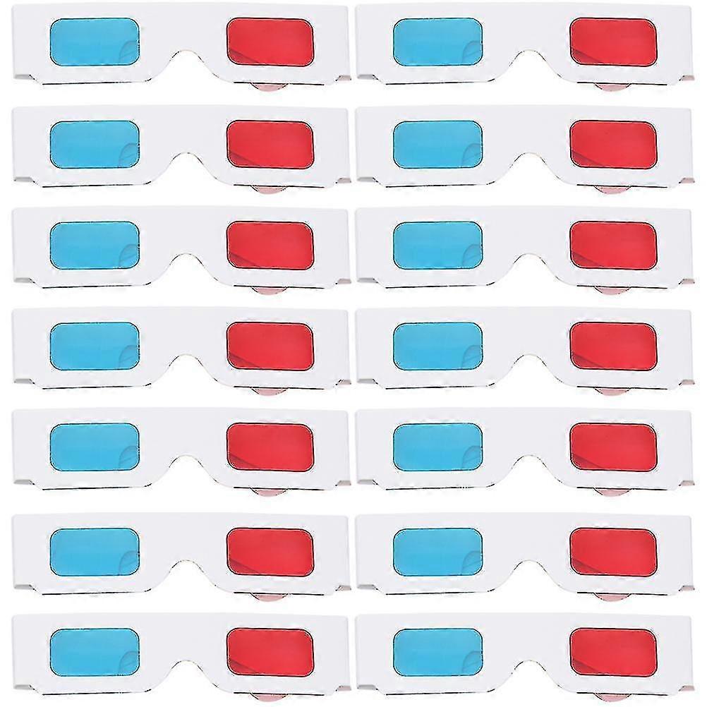 100pcs משקפיים תלת-ממדיים אוניברסליים ילדים מבוגרים אדומים וכחולים 3d משקפי משחק סרט משקפיים Anaglyph קרטון משקפיים לבית