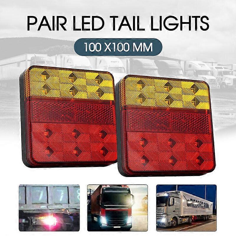 Partsam 12V Wodoodporne kwadratowe oświetlenie przyczepy LED