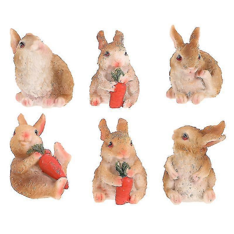 6pcs Miniature Bunny Model