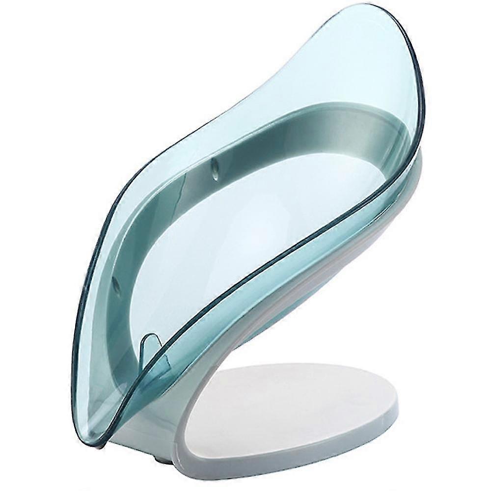 Plastic Leaf Shape Soap Bar Holder Decorative Kitchen Bathroom Self Draining Soa