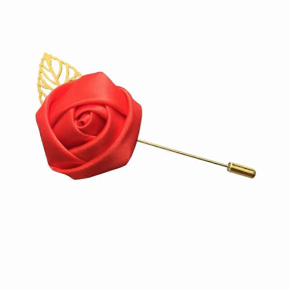 12個/ロット 新郎ブートニアウェディング シルクローズ(3.5cm) アクセサリー