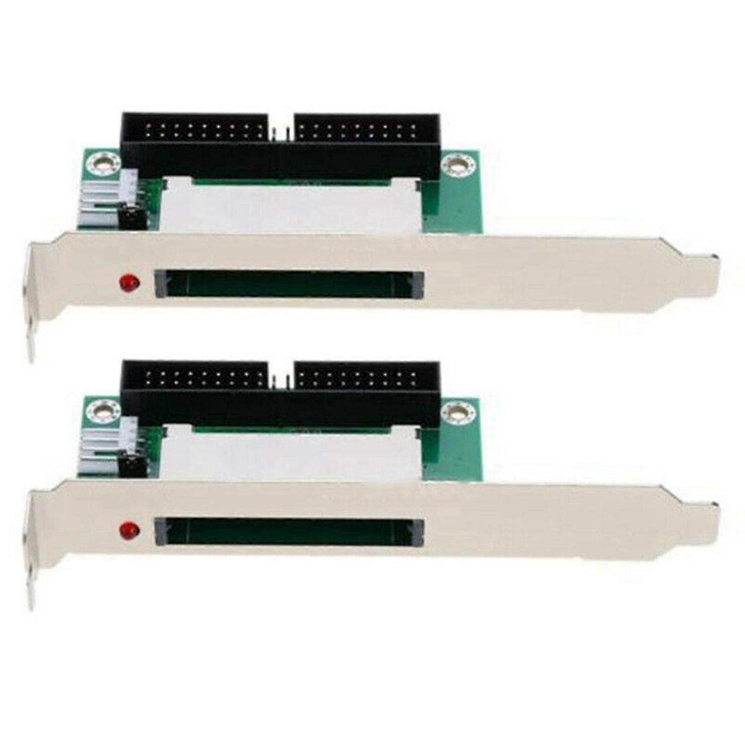2x 40-pin Cf Compact Flash Card To 3.5 Ide Converter Adapter Pci Bracket Back Panel