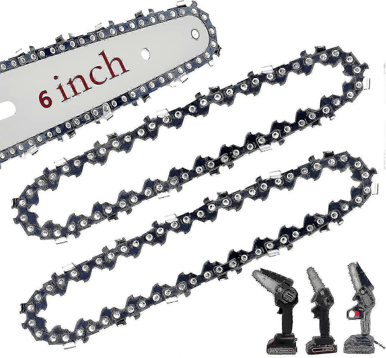 2 paquets Mini chaîne de tronçonneuse, chaînes de remplacement de 6 pouces