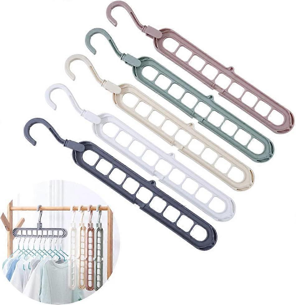 Platzsparender Kleiderbügel, 5-teiliger Multi-Kleiderbügel-Organizer, magischer Kleiderbügel, Kleiderbügelhalter