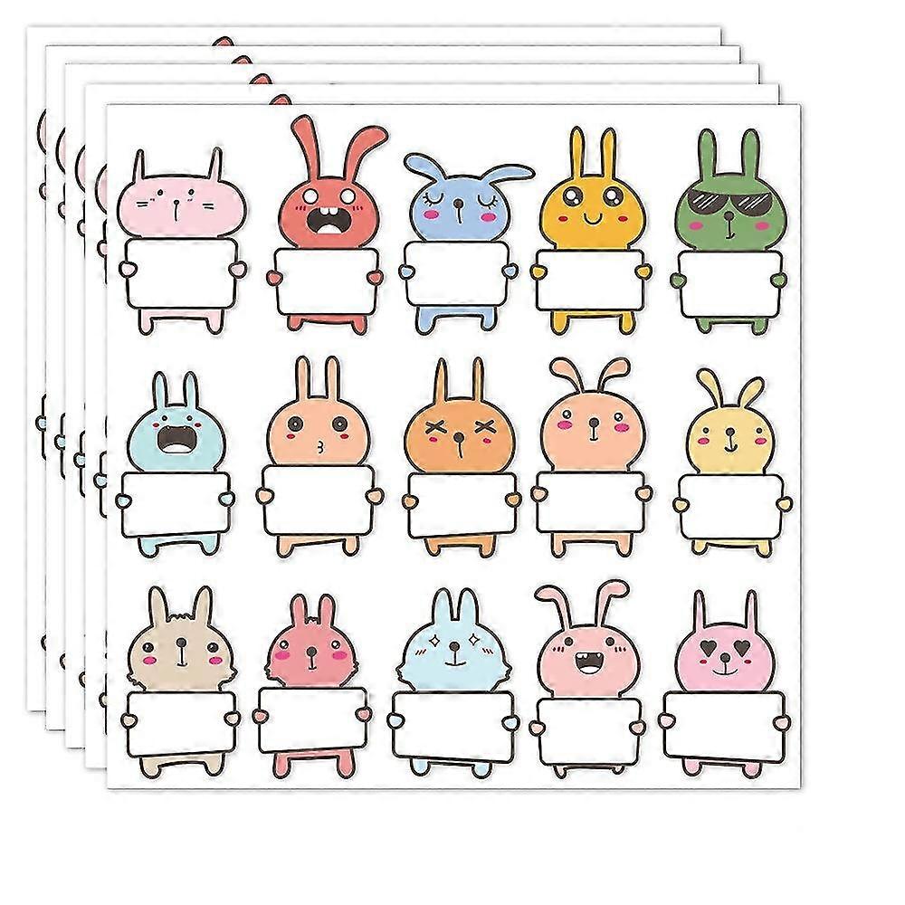 10 Sheets Name Tags Cartoon Animal Name Labels Writable Stickers For Kids At Daycare Or School