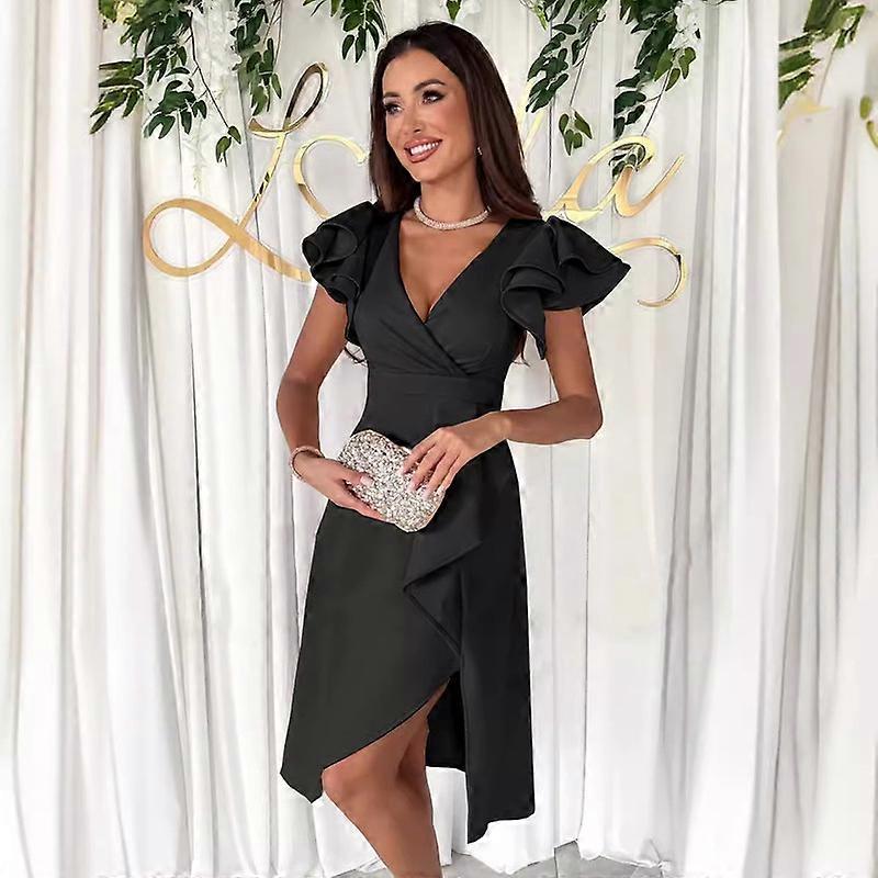 Frauen V-Ausschnitt sexy enges Kleid