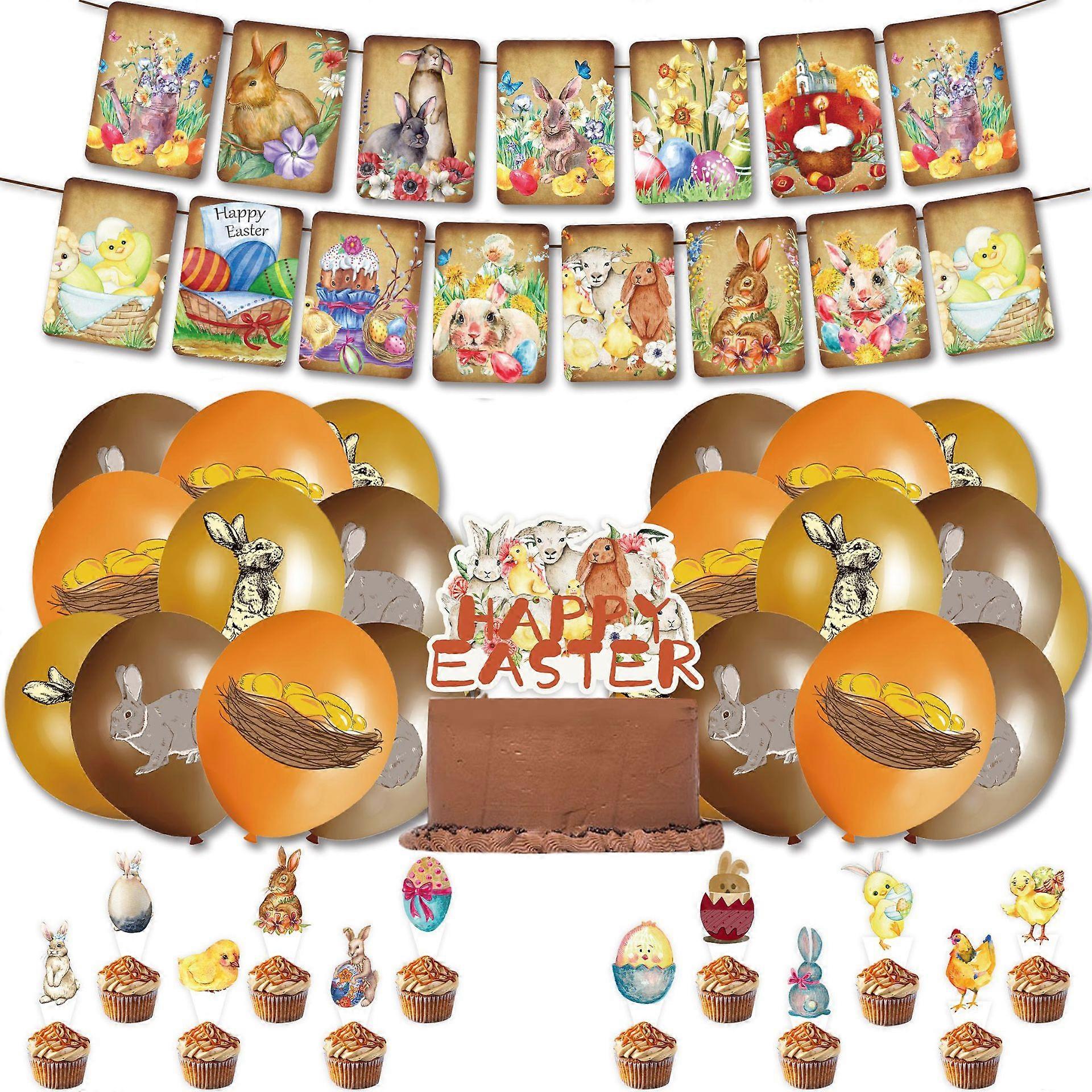 Promotional sales Happy Easter Themed Cake Plugin Party Balloon Kit
