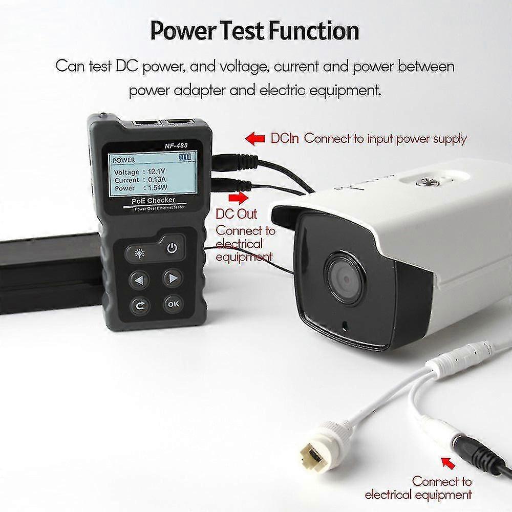 Naiwang Nf-488 Poe Checker Network Cable Breaker Finder Rj45 Network Cable Continuity Tester With Loop Test/power Test/lighting Function