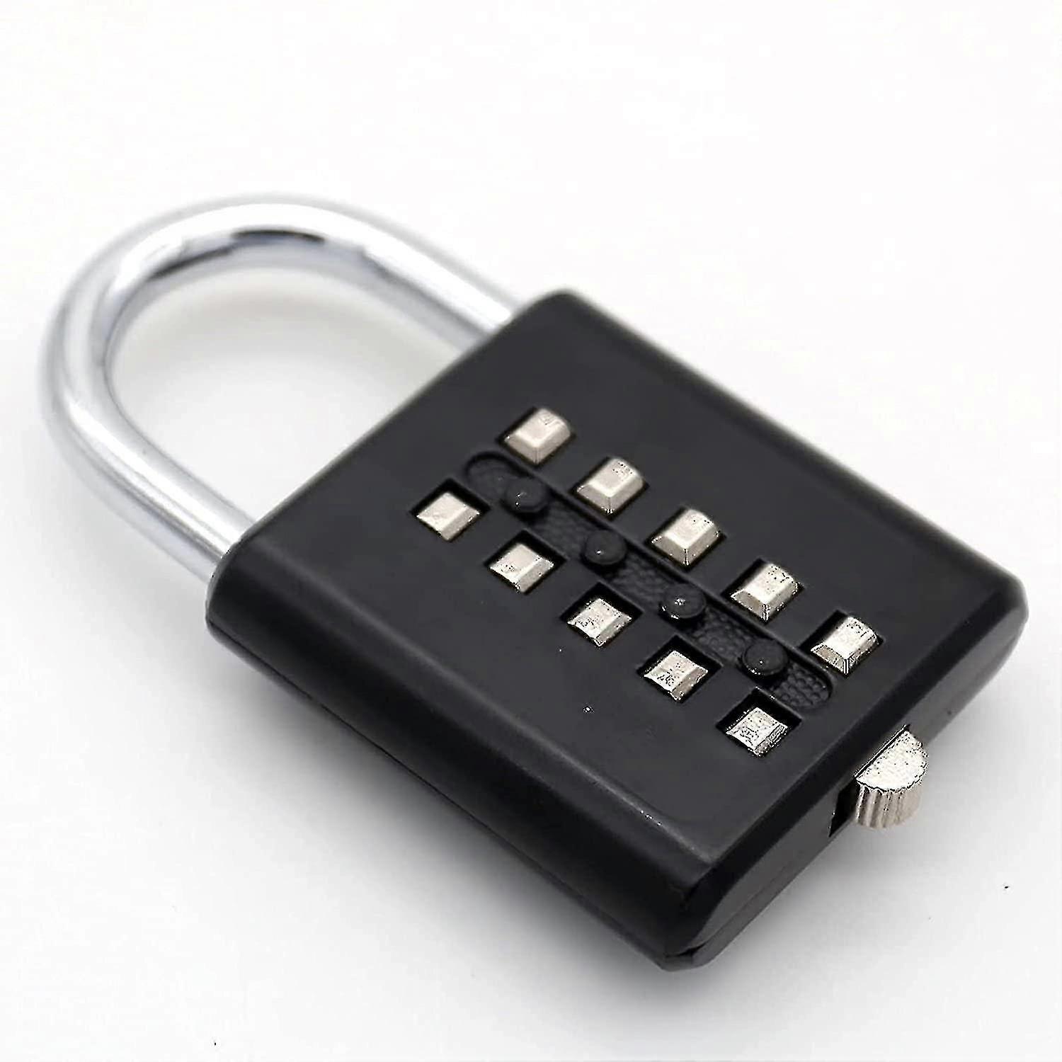2 Pieces 5-digit Combination Padlock, Button Combination Security Padlock, Rustproof Padlock, Zinc Alloy Padlock