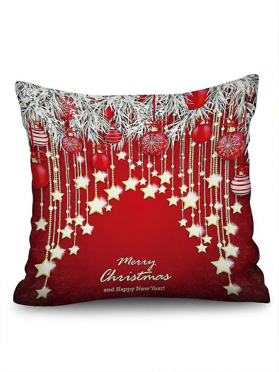 Red Tree Throw Linen Cush Xmas Sofa Covers