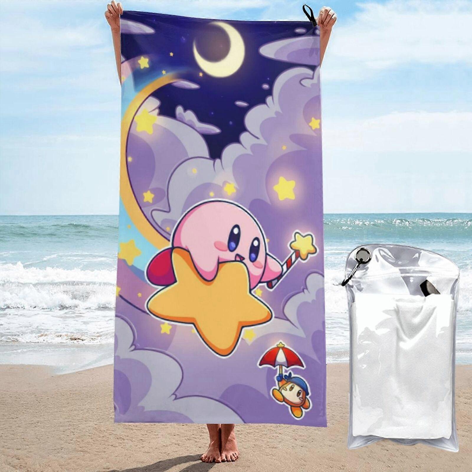 p874Kirby Beach Towelent Large Towelent Large Towel 3D sarjakuvapyyhe LXMT3057