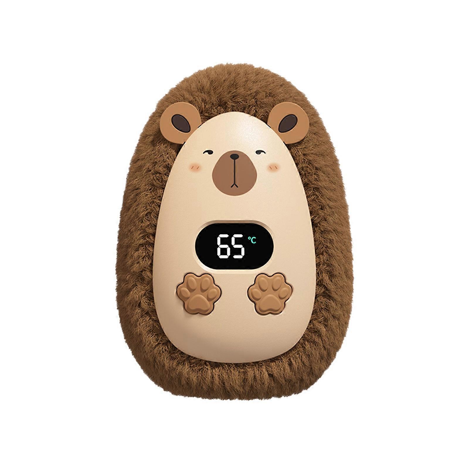 New Winter Hand Warmer Rechargeable Mini Portable Hand Warmer Digital Display Three Speed Heating Plush Hand Warmer