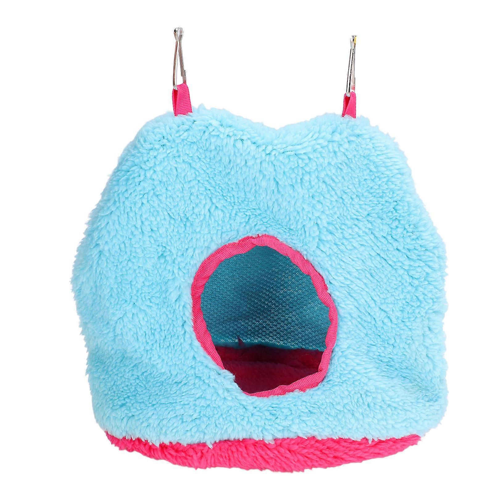 Bird Hanging Nest Plush Winter Parrot Hammock Warm Nest House for Pet Bird Parrots ParakeetBlue