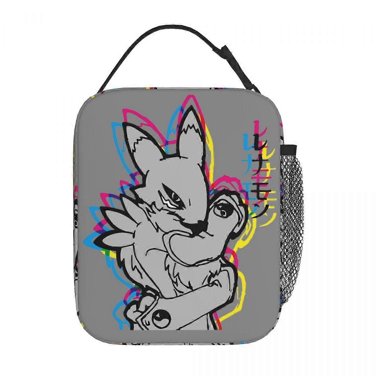 Digimon Renamon μονωμένη τσάντα μεσημεριανού γεύματος Cooler τσάντα Lunch Container MANGA Μεγάλο κουτί γεύματος Tote Food Bag Office Travel