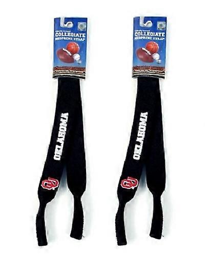 Oklahoma Sooners NCAA Black Neoprene Strap For Sunglasses/Glasses 2 Pack