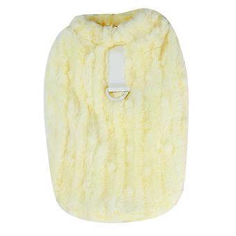 Plush Pet Clothes Soft Comfortable Dog Warm Outfit Cute Hand Made Dog Sweater Cat Warm Coat for Autumn Winter Yellow S