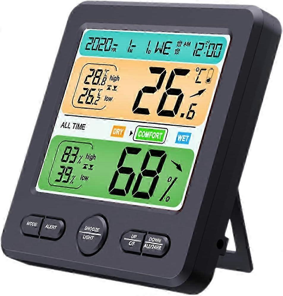 Digital Hygrometer Clock Thermometer for Home Indoor Humidity