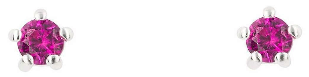 Beginnings Tiny Stud Earrings - Silver/Pink