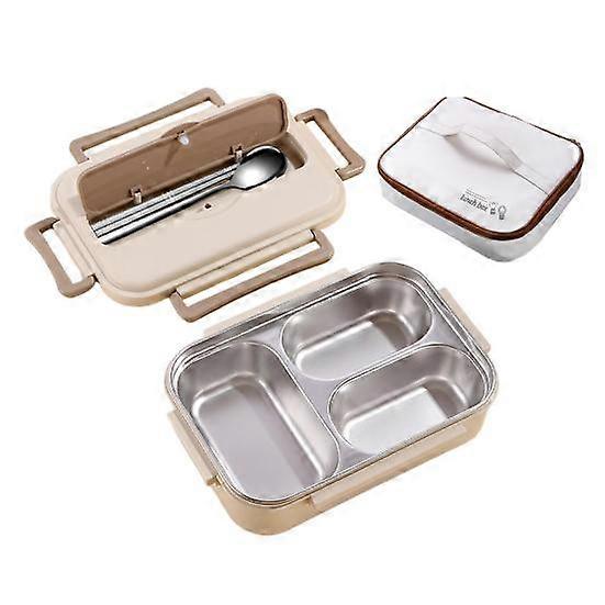 Insulated Lunch Box with Compartments Easy to Clean Stainless Steel Lunch Container Reusable Bento