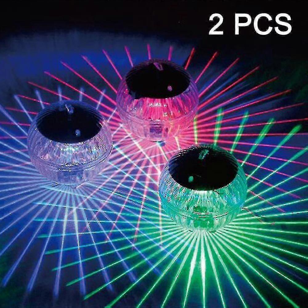 2 Pcs Floating Pool Lights Solar Battery Powered Waterproof Glow Globe