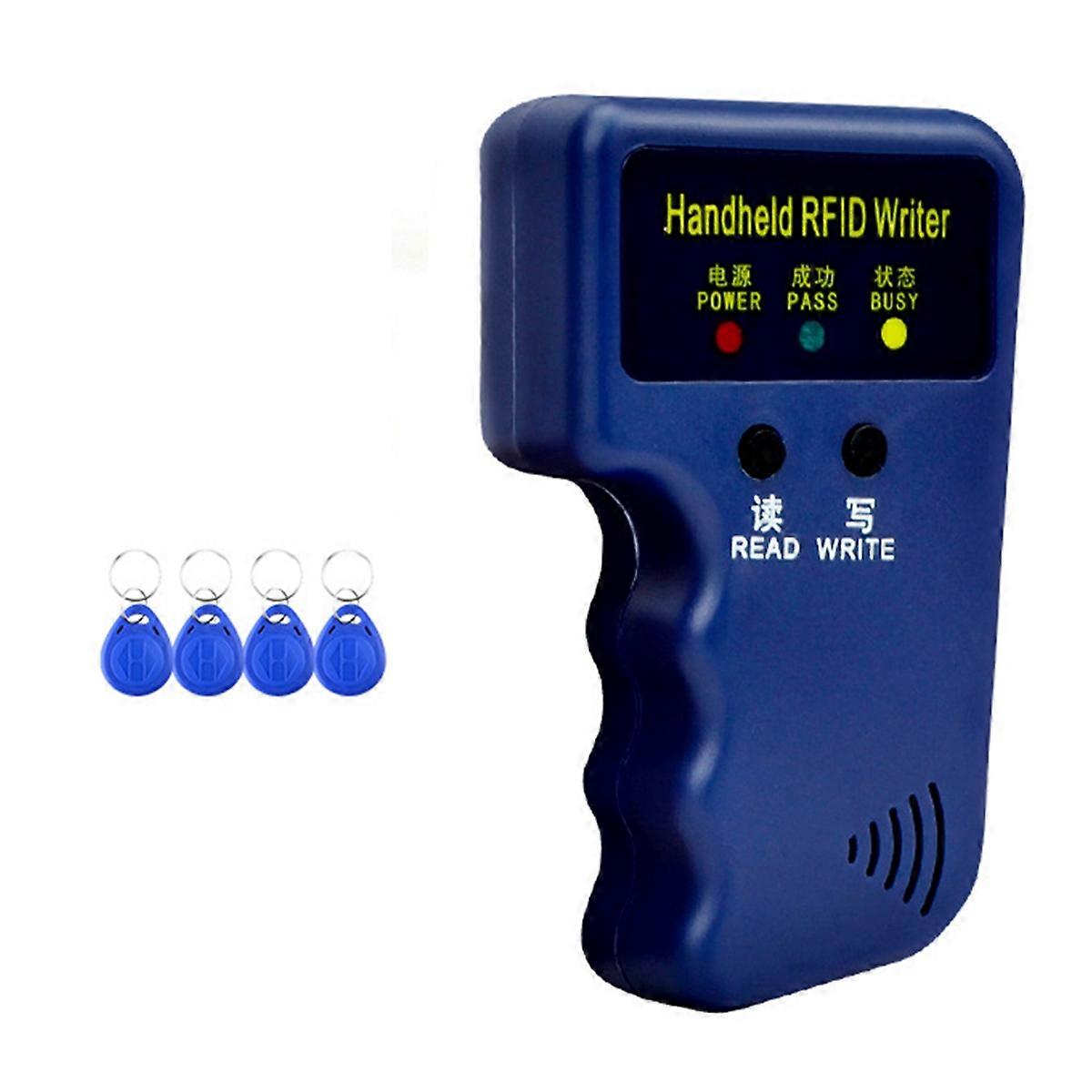 125Khz RFID Card Reader+4 Keyfobs Kit Copier Writer Duplicator Programmer ID Card Copy EM4305 T5577 Each Writable Tags