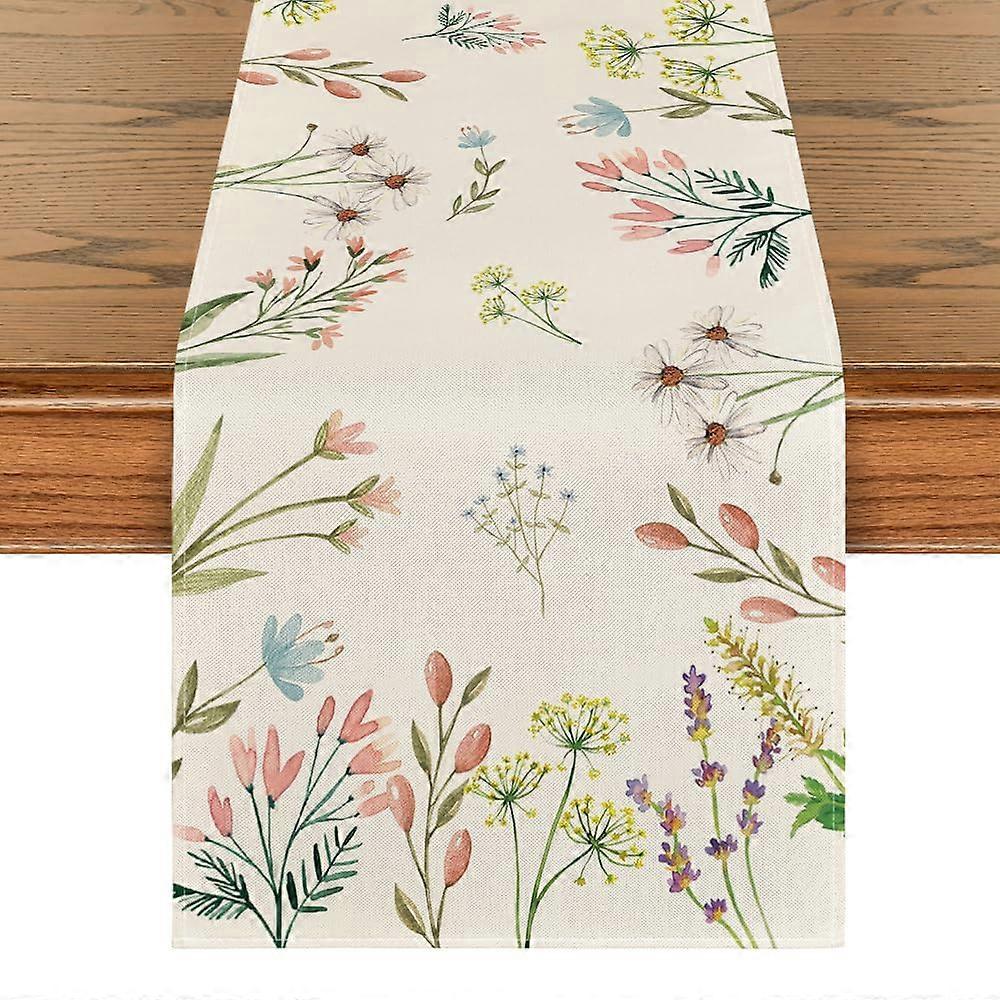 Plants Flowers Table Runner, Kitchen Decoration