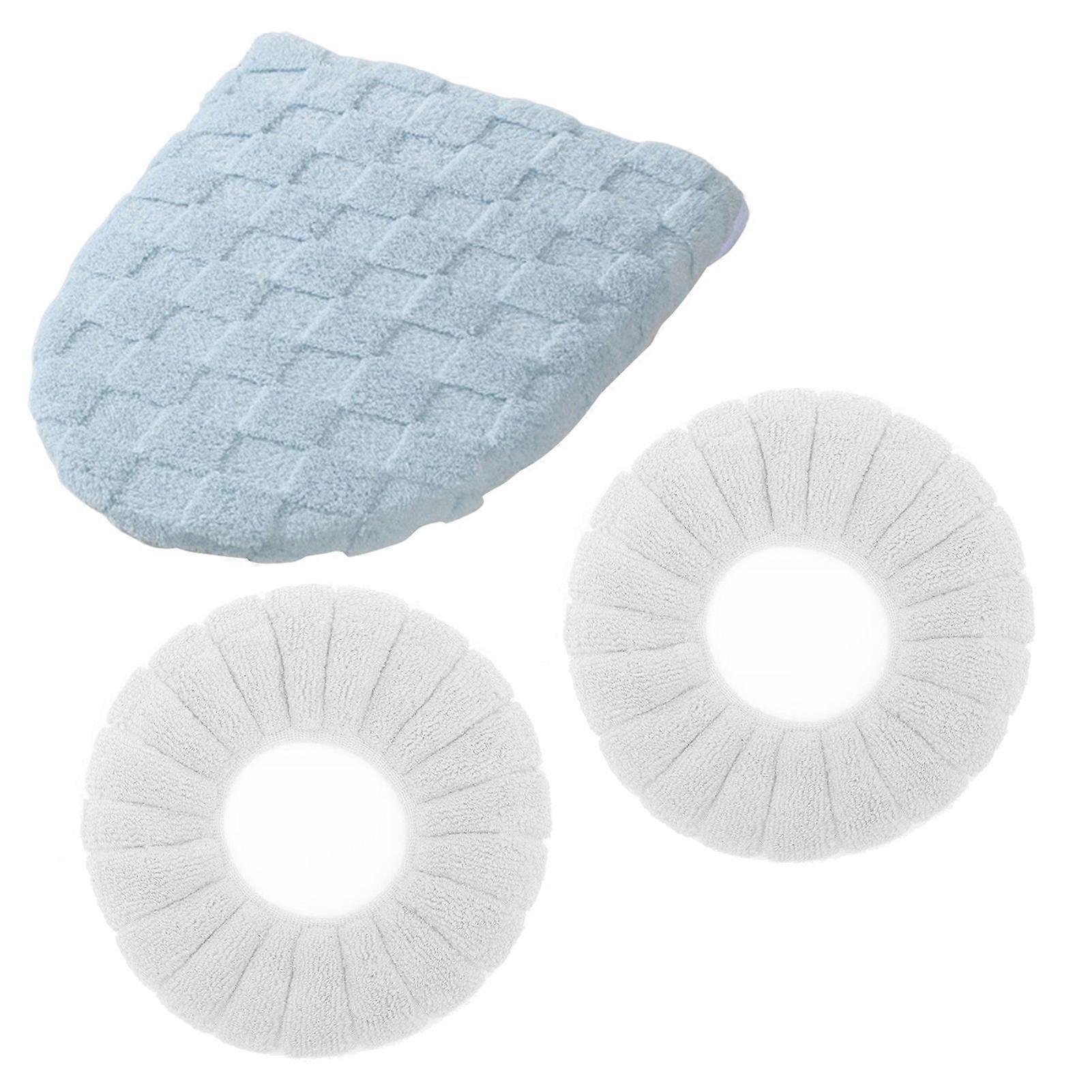 3Pcs/Set Toilet Seat Cover Set Elastic O-Ring Diameter 30cm Warm Comfortable Elastic O-ring Toilet Seat Cover Set