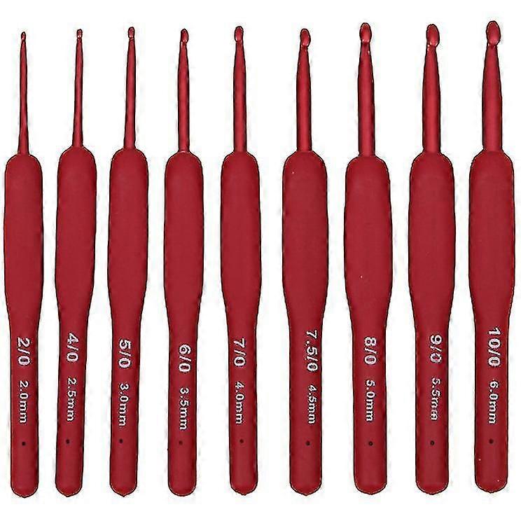 Tulip Etimo Red Crochet Hook With Comfort Grip Smooth Hook Tip Easy Grip 15 Sizes (3.5) 1 Pack