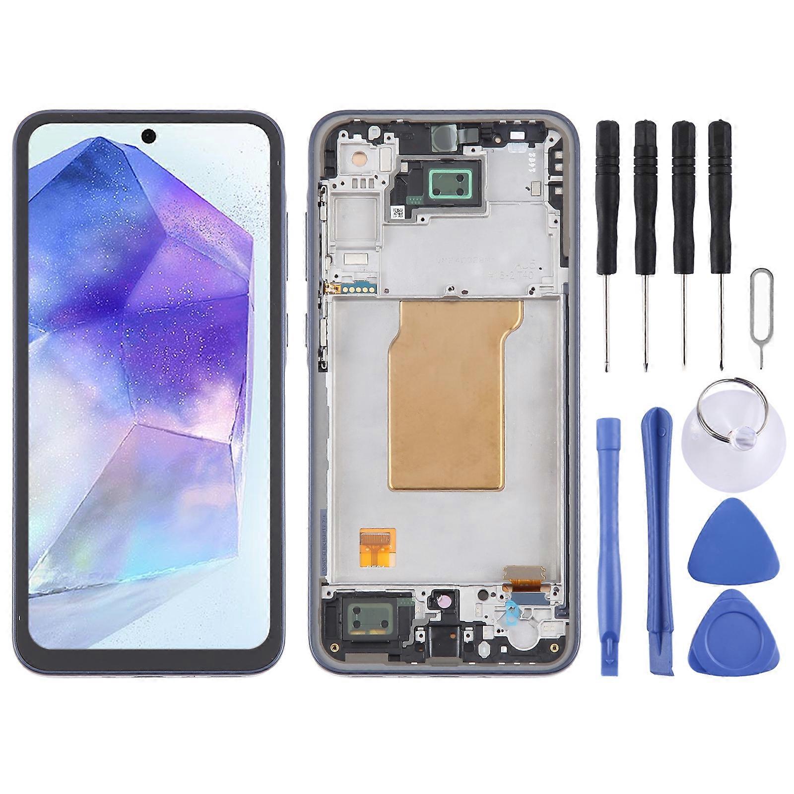 Per Samsung Galaxy A35 SM-A356B 6,43 pollici OLED LCD Digitalizzatore Assemblaggio completo con cornice (blu scuro)
