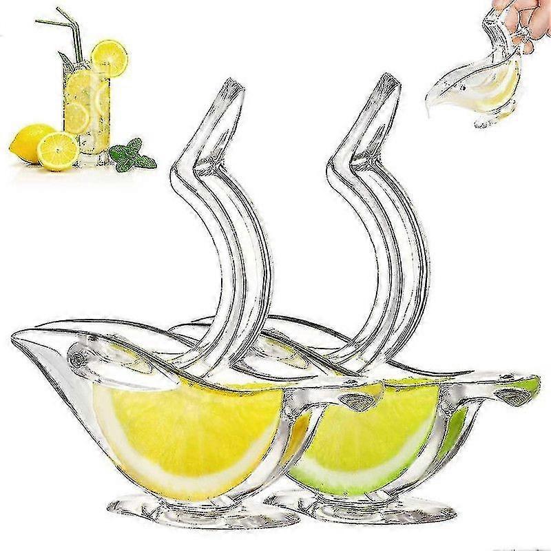 Deluxe Design Individual Lemon Squeezer, Lemon Squeezer Manual Hand Squeezer Acrylic Tableware Transparent Serving Tableware(2PCS White) JKW