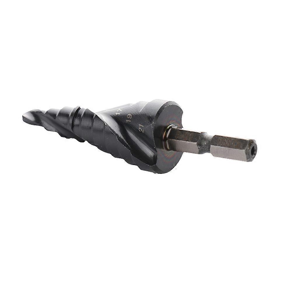 Step Drill Bit 1/4in Hex Shank Step Cone Bits Spiral Flute Step Drill for Sheet Metal Aluminum