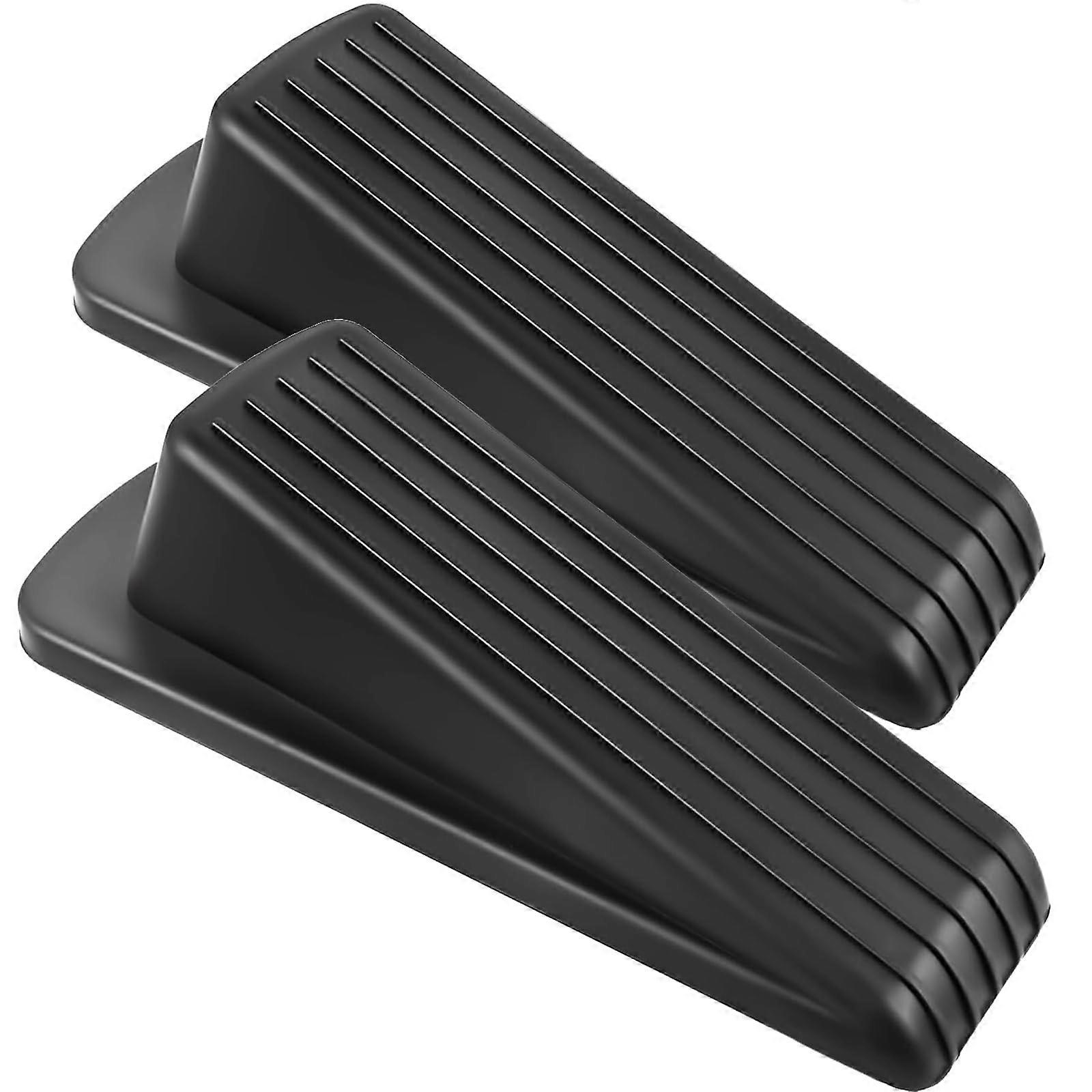 2 Pack Rubber Door Stoppers Wedge for Carpet, Door Stopper for Bottom of Door