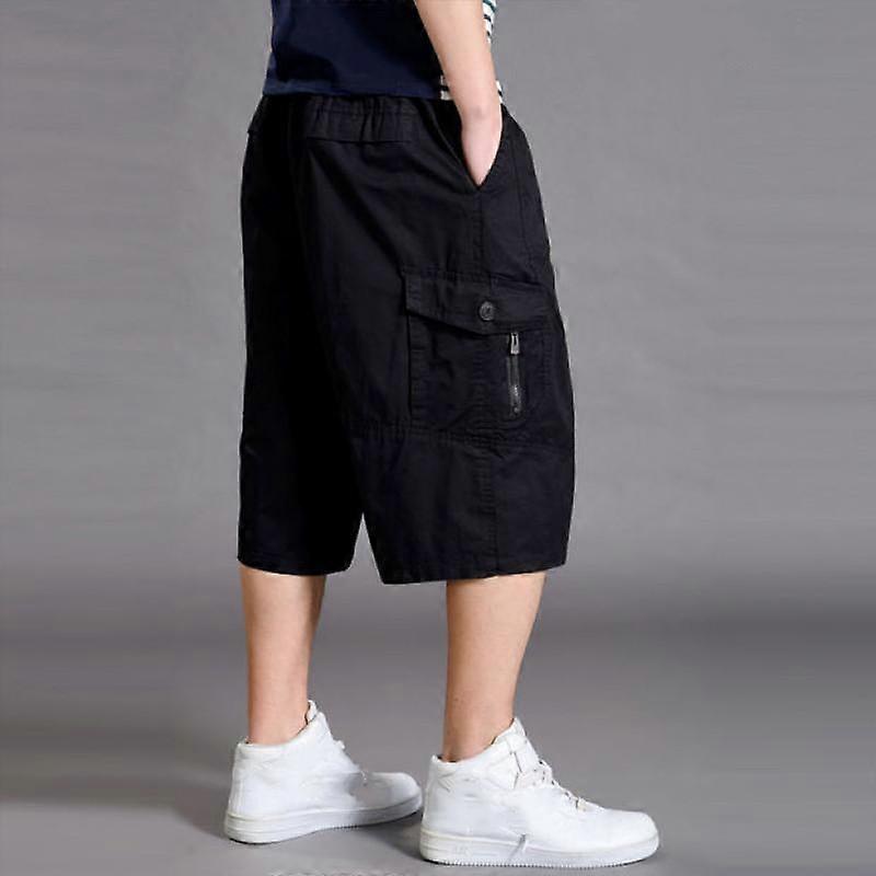 Men's Summer Breathable Shorts Cotton Multi-Pocket Sports Shorts Large Size Beach Pants
