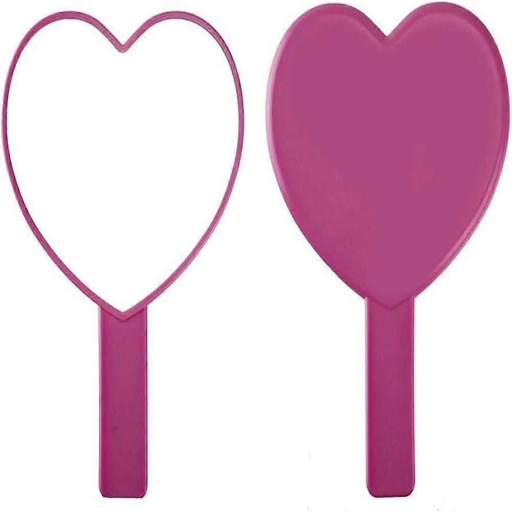 Heart-Shaped Travel Handheld Mirror, Cosmetic Hand Mirror with Handle