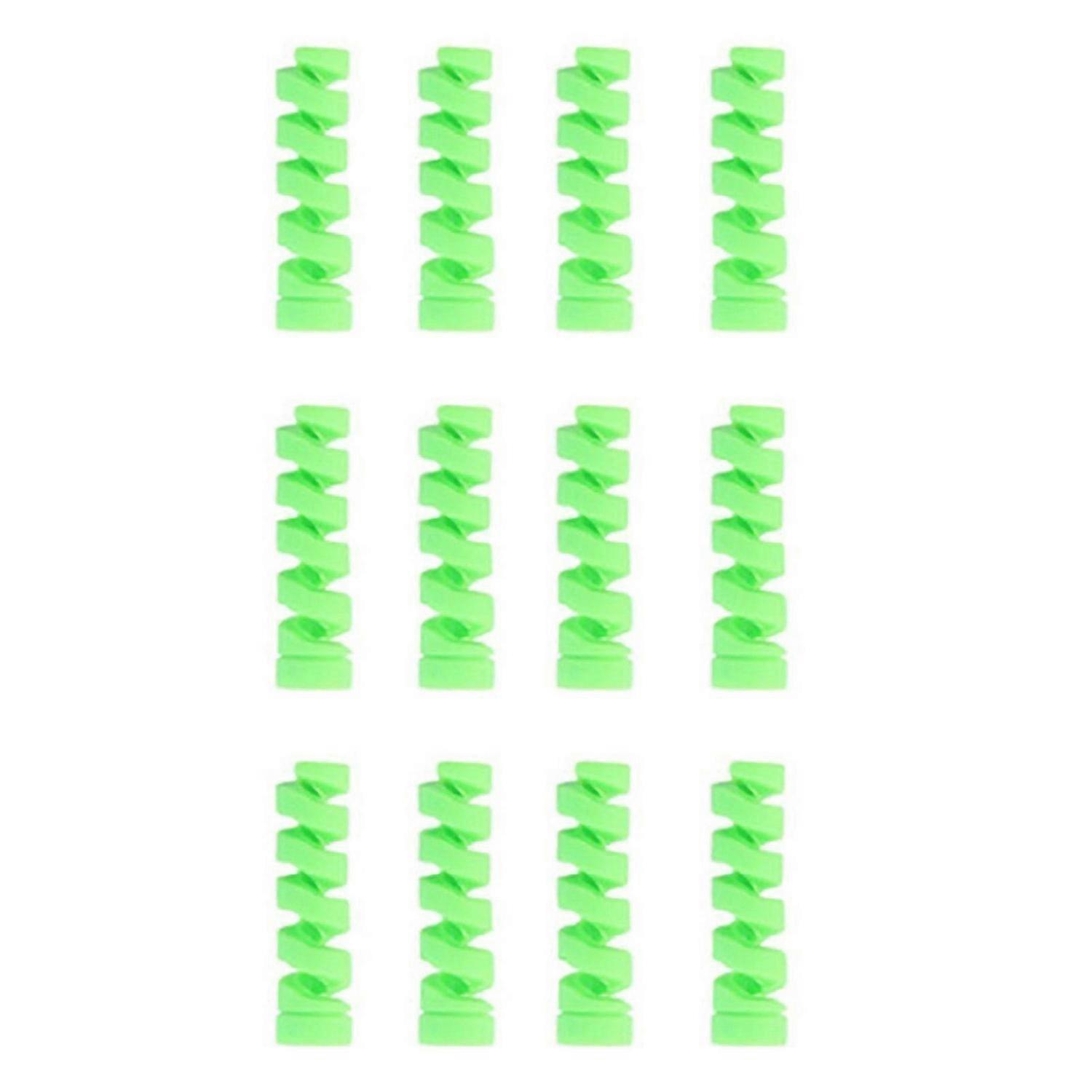 12Pcs Cable Protector Solid Color Flexible Silicone Spiral Design Wearproof Wire Protector for Charg