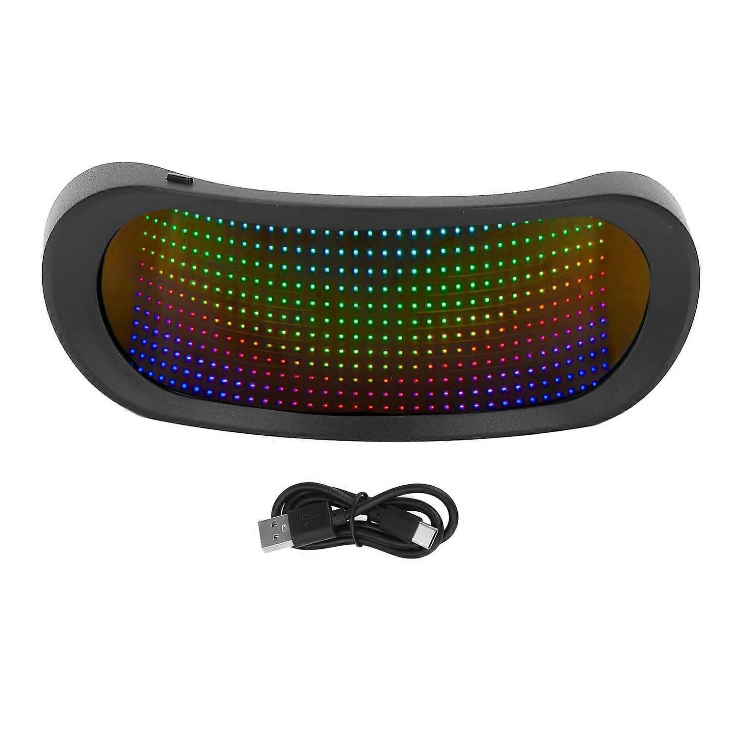 LED Light Up Glasses 4 Modes Frameless 12x36 Pixels APP Control BT Full Color Luminous Glasses